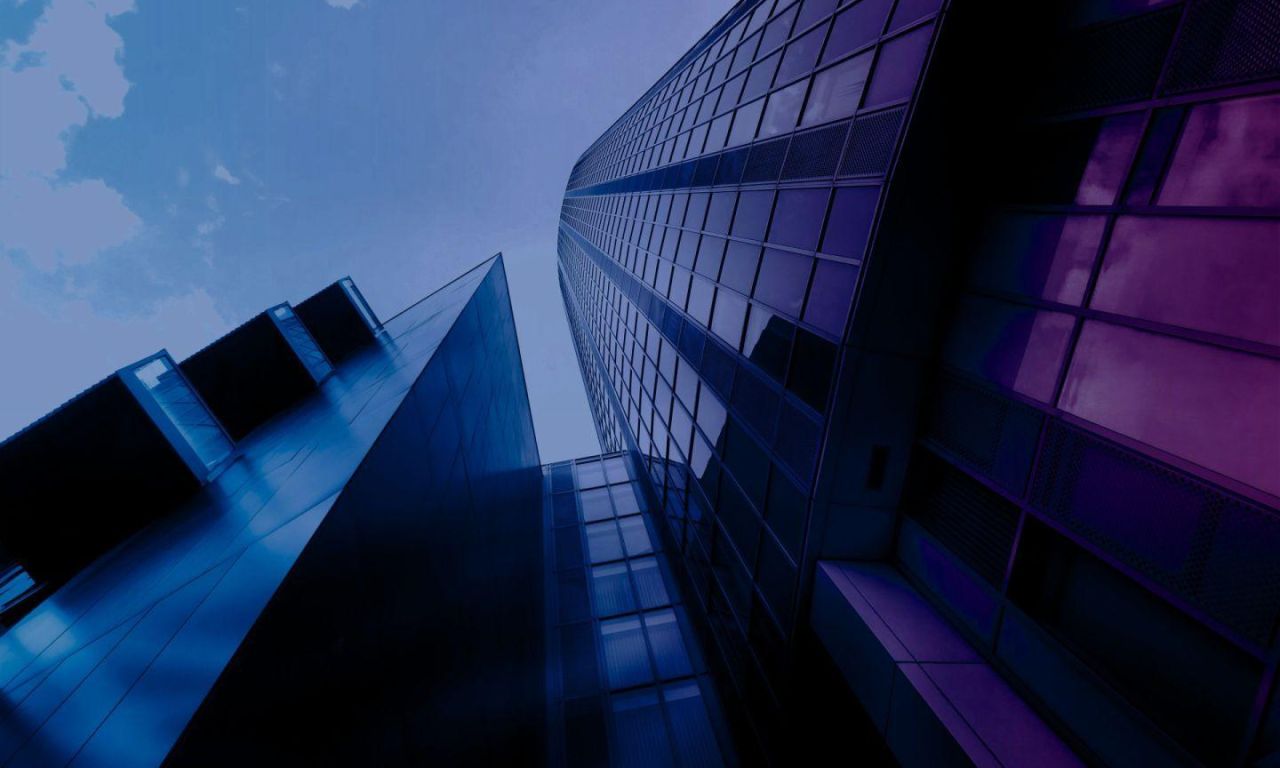 Purple buildings dark